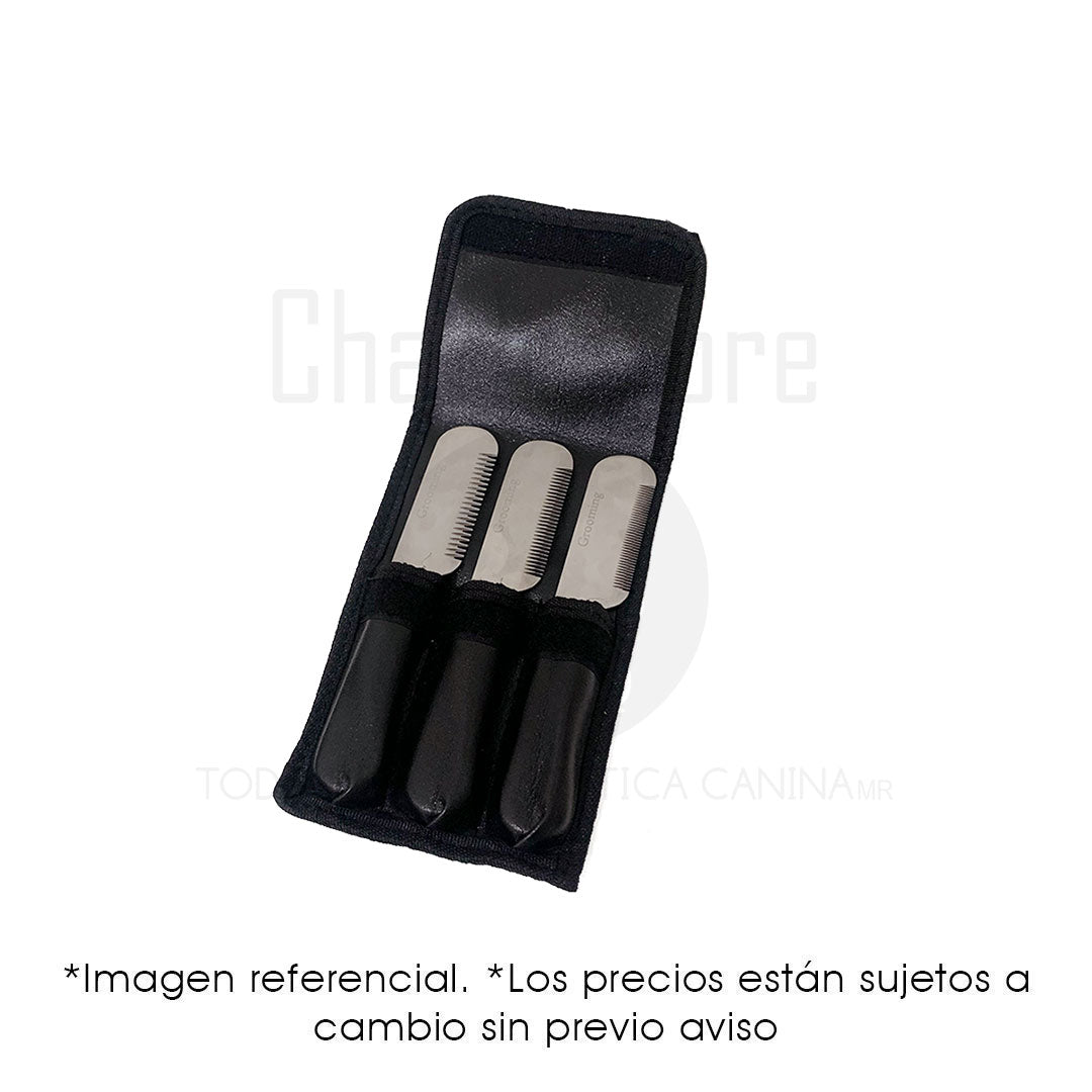 Grooming Set Stripping 3 Piezas Mango De Madera