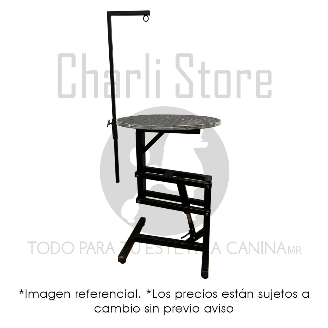 Mesa redonda de pistón giratoria para estética canina