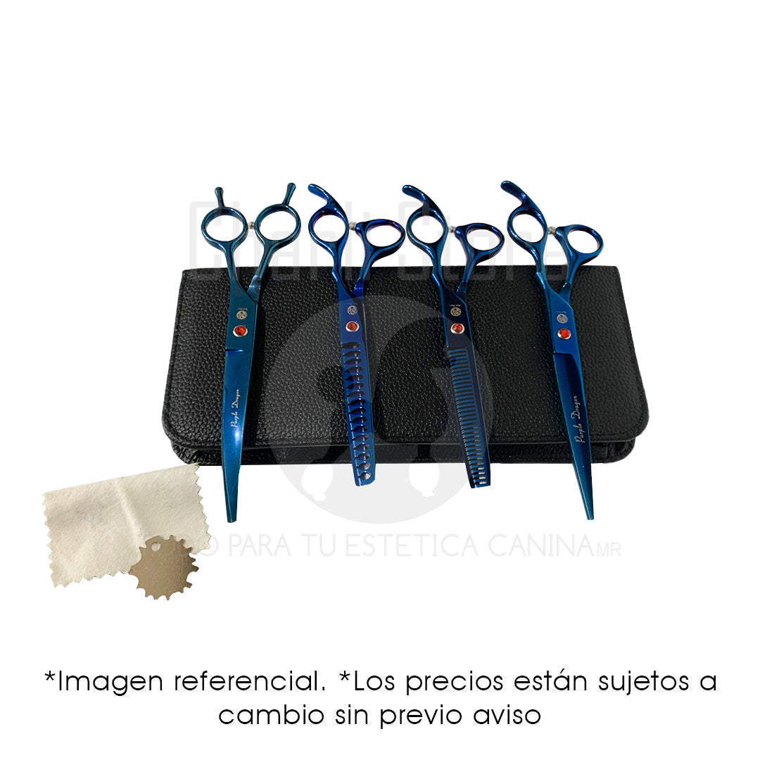 Set de Tijeras Purple Dragon 4 Piezas 8"