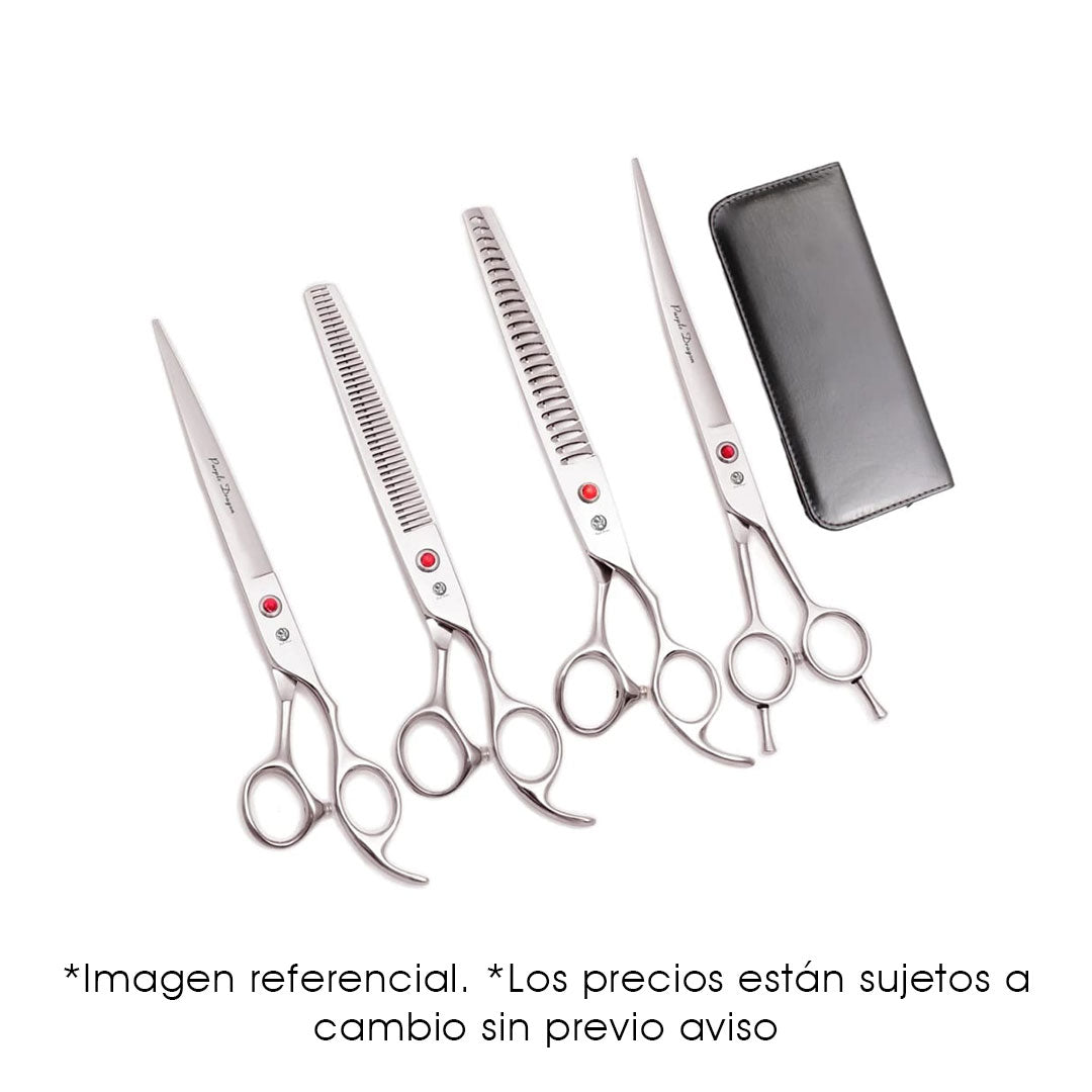 Set de Tijeras Purple Dragon 4 Piezas 8"