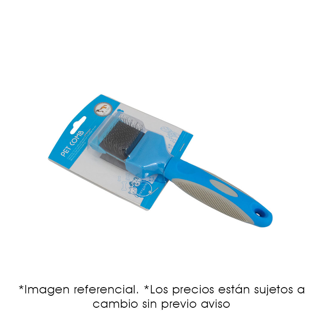 Carda Doble Pet Comb Azul