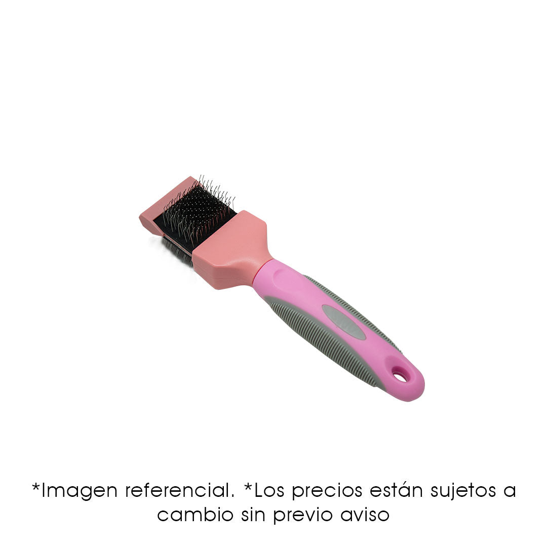 Carda Doble Pet Comb Rosa