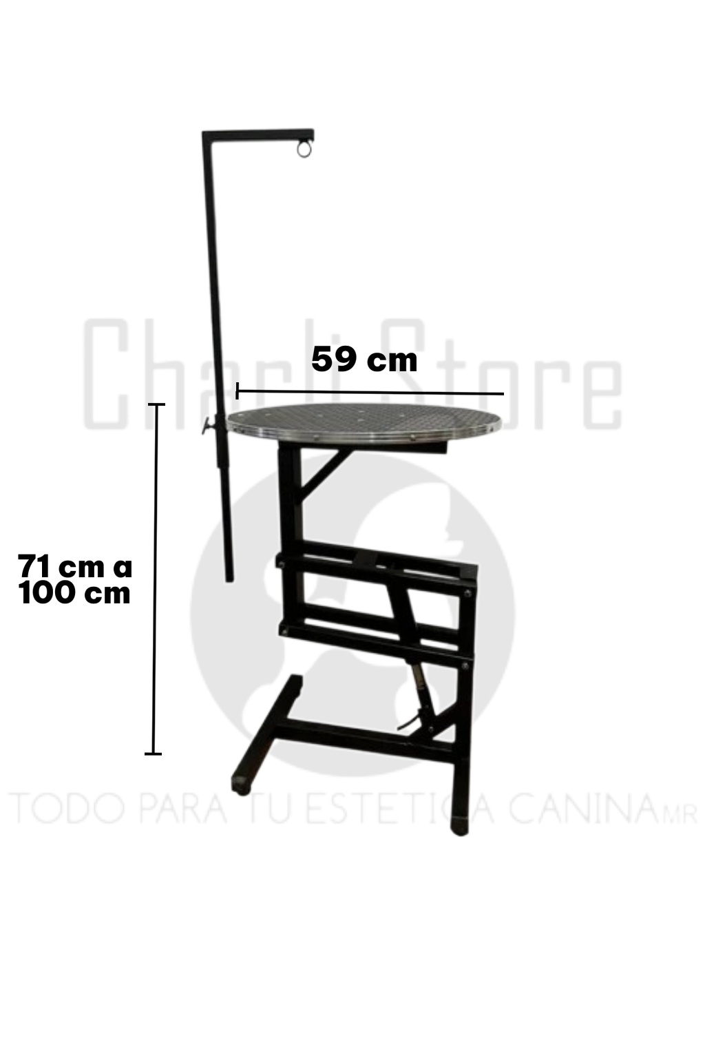 Mesa redonda de pistón giratoria para estética canina