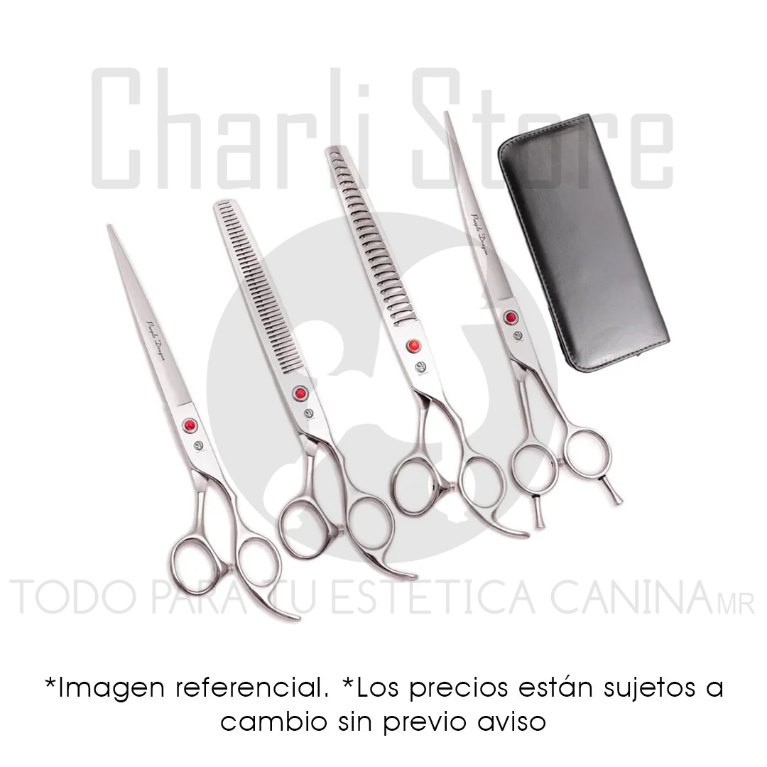 Set de Tijeras Purple Dragon 4 piezas 7” para estética canina